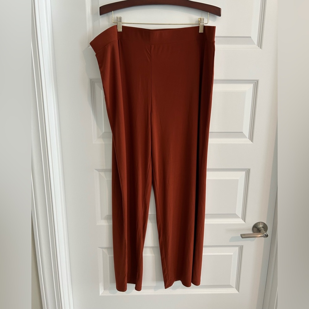 Investments Stretch Wide Leg Pants Brown Size XL